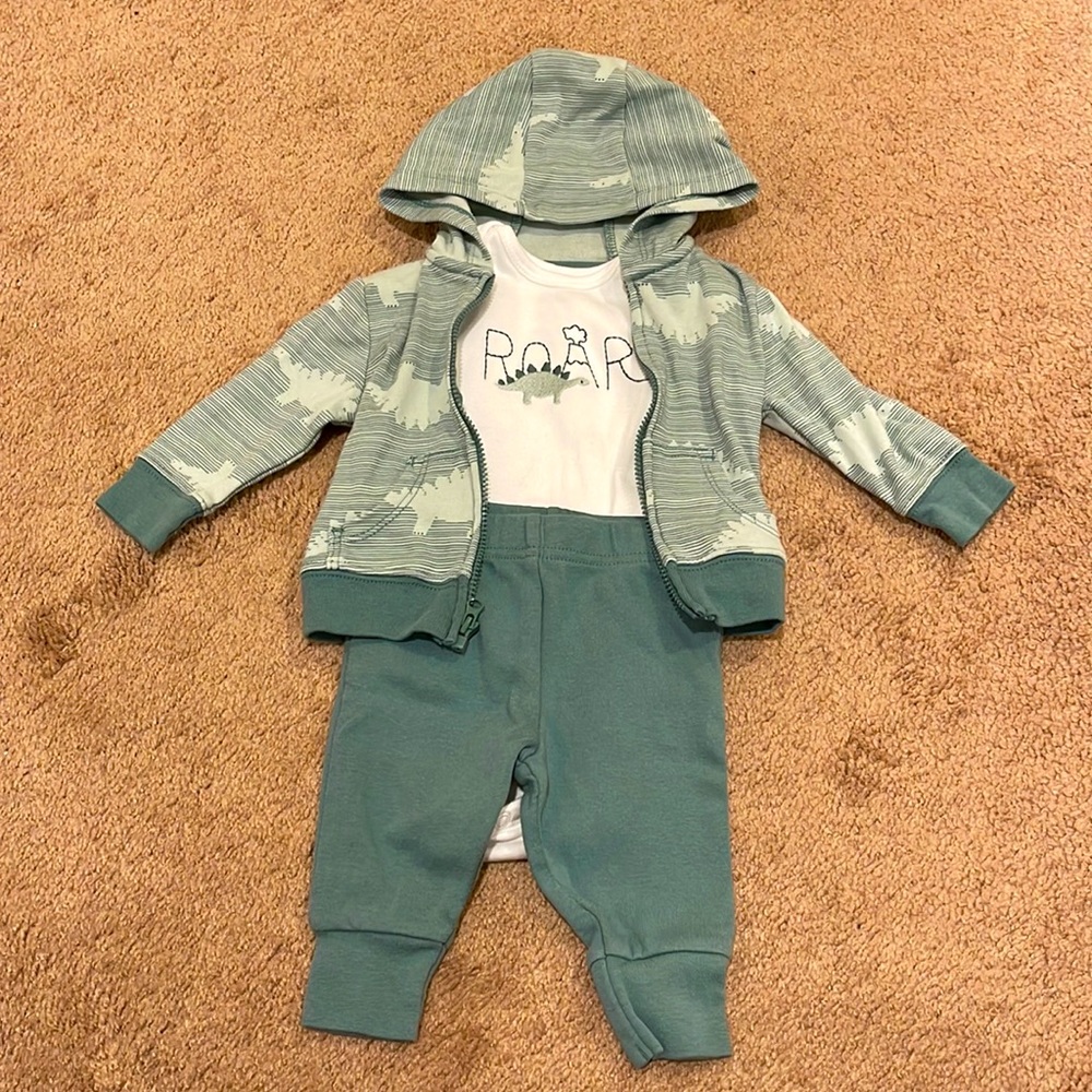 Carters dinosaur sweatsuit